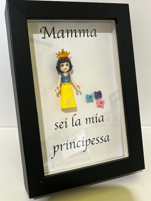 cornice quadro festa della mamma principessa simil lego