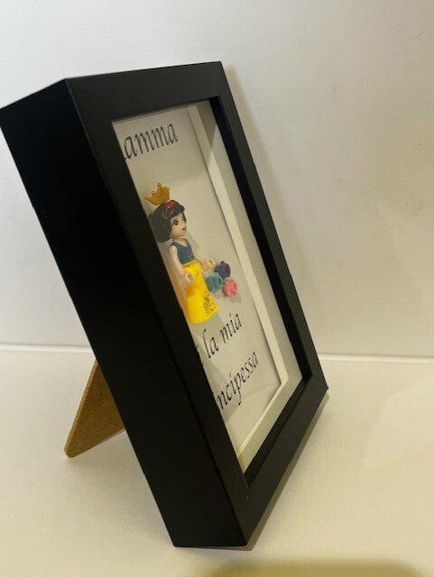cornice quadro festa della mamma principessa simil lego
