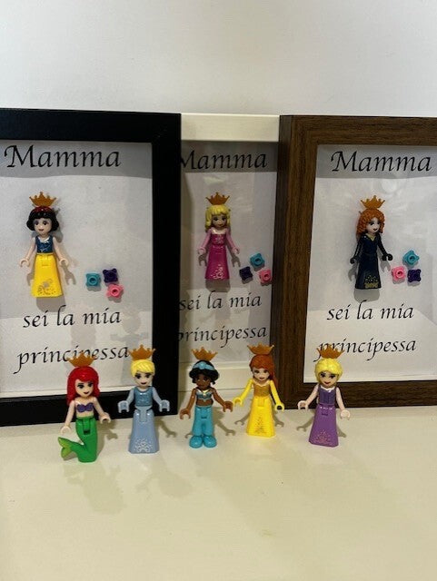 cornice quadro festa della mamma principessa simil lego