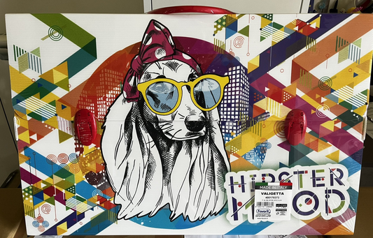 cartellina valigetta scuola disegno arte polionda 56,5x36,5x5,5 manico rosso dog