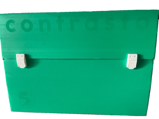 cartellina valigetta scuola disegno arte polionda 53x38x4 verde manico Bianco