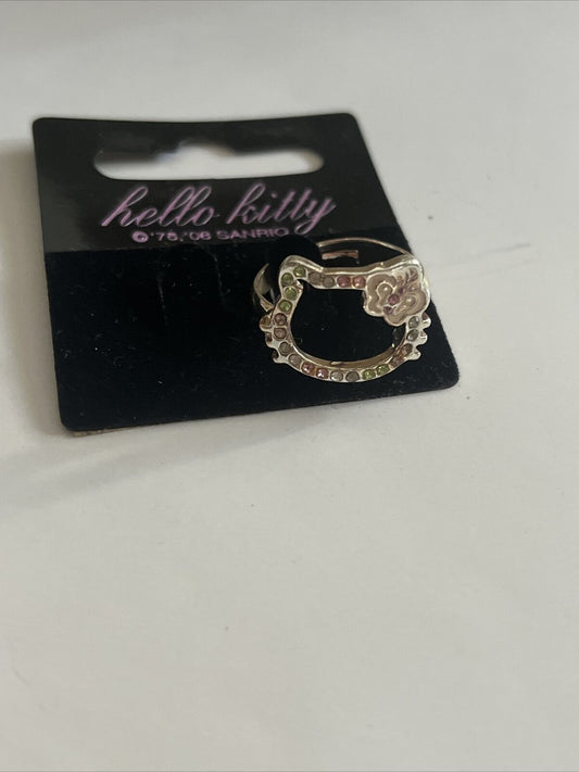 anello Hello Kitty originale sanrio bigiotteria regolabile con brillantini
