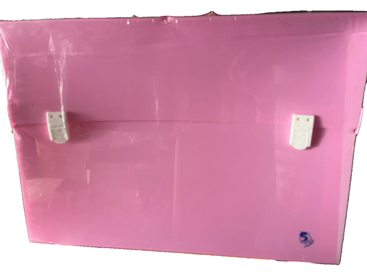 cartellina valigetta scuola disegno arte polionda 53x38x4 rosa manico Bianco