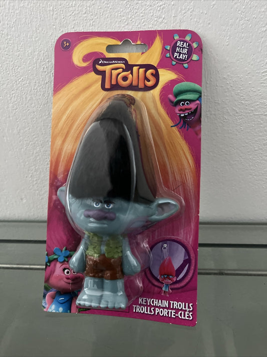 portachiavi personaggio Trolls Branch capelli veri 15 Cm