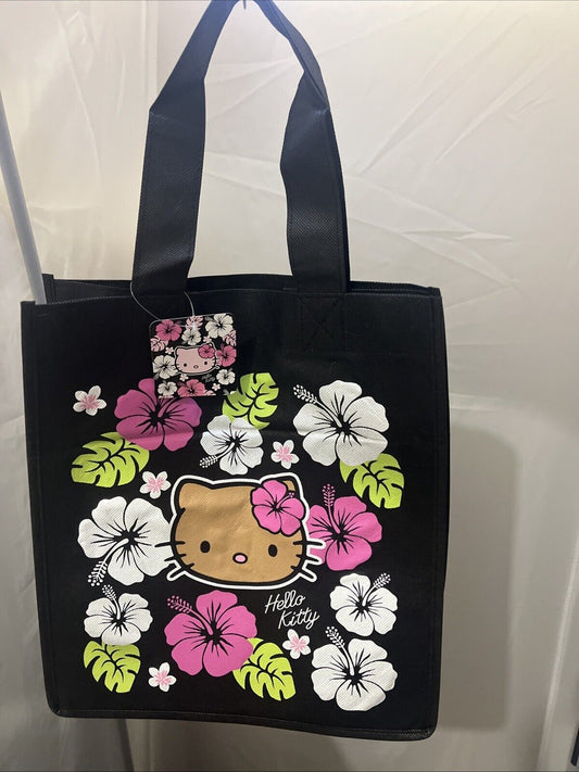 borsa shopper a mano hello Kitty bambina sanrio tessuto nero 35x31x23