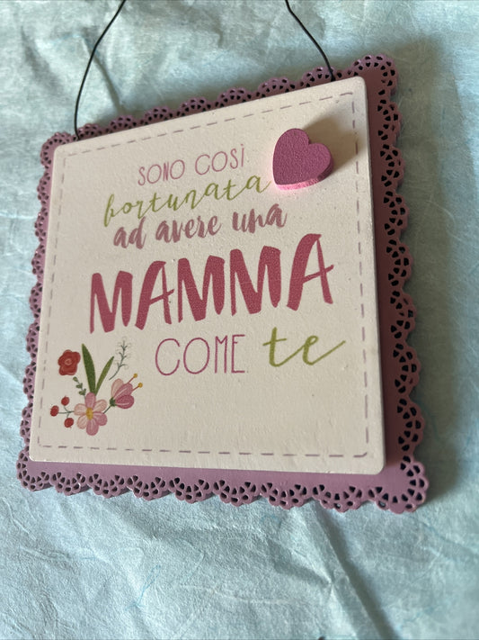 decorazione regalo festa della mamma da appendere 10x10 Cm