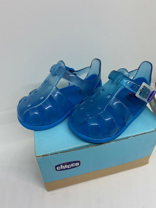 SANDALI RAGNETTO GOMMA MORBIDI CHICCO BLU BAMBINI MARE SPIAGGIA PISCINA BIMBO