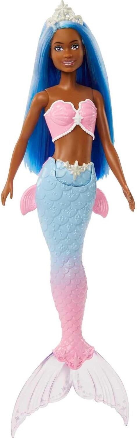 Barbie Dreamtopia Sirena capelli blu con coda colorata HGR12 gioco Mattel