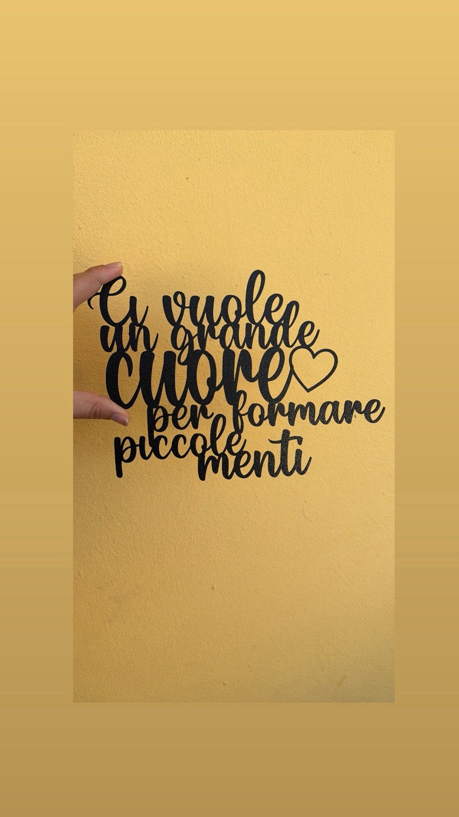 decorazione parete wall art arte da muro 23x17 frase scritta regalo maestra PLA