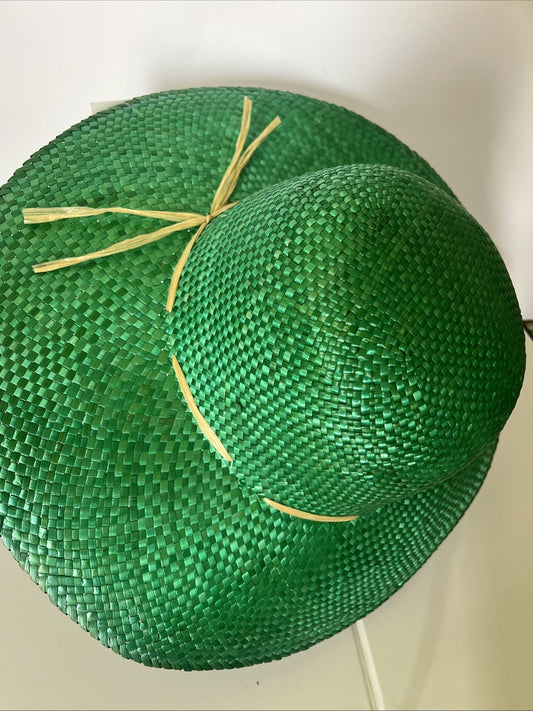 CAPPELLO PAGLIA VERDE SOLE GIARDINAGGIO DONNA PASSEGGIO MARE TG UNICA