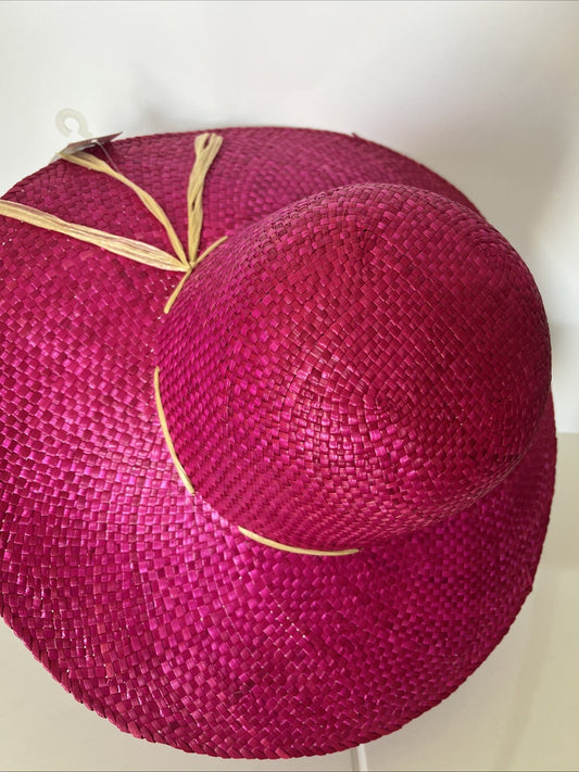 CAPPELLO PAGLIA ROSA ACCESO SOLE GIARDINAGGIO DONNA PASSEGGIO MARE TG UNICA