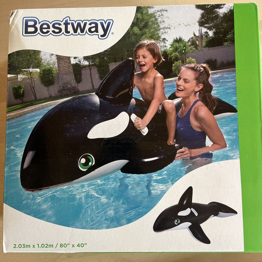 gonfiabile cavalcabile orca bestway mare piscina 203x102 cm gioco bambini