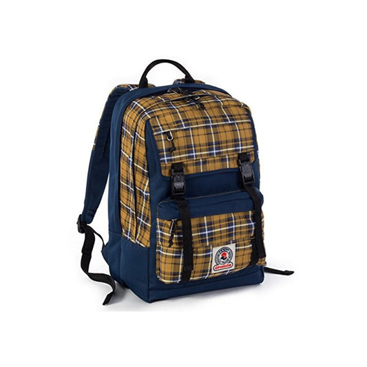 ZAINO DUFFY TRICOLORE INVICTA SCUOLA LAVORO VACANZA VINTAGE PORTA LAP TOP QUADRI