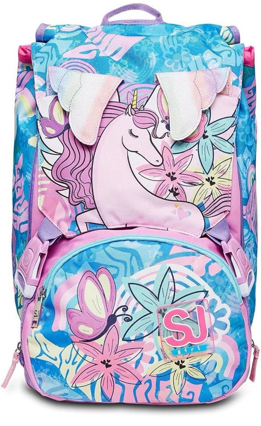 zaino scuola seven Sj girl unicorno Air Push azione movimento