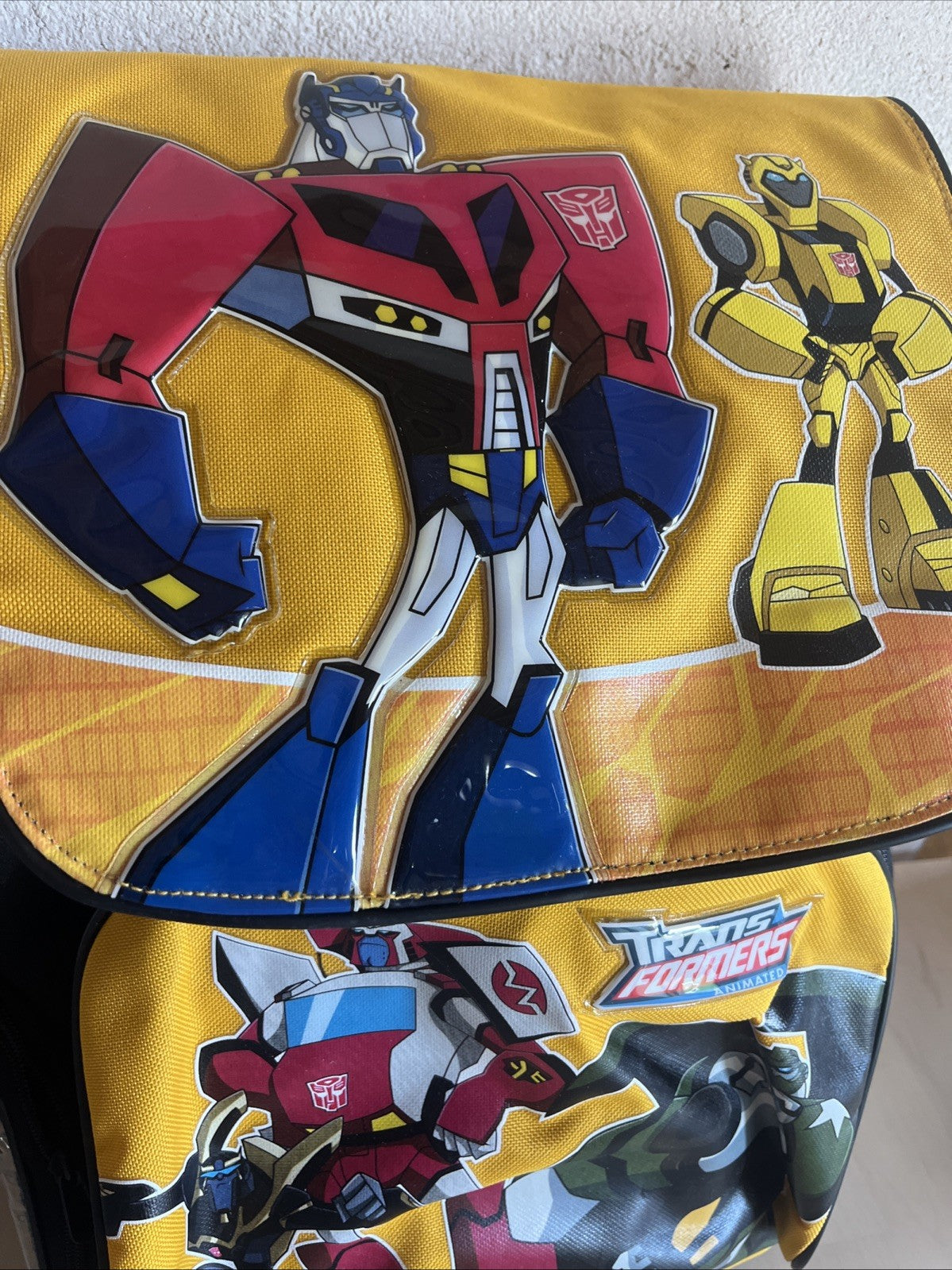 zaino scuola elementare bambini Transformers Animated giallo e nero