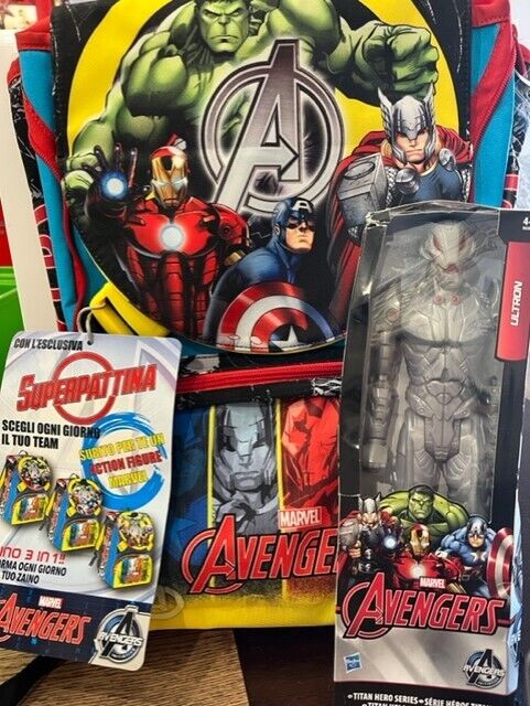 ZAINO SCUOLA MARVEL AVENGERS PATTINA 3 IN 1 CON PERSONAGGIO FIGURA ULTRON
