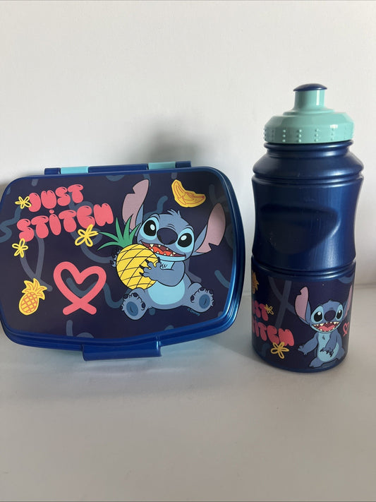 porta merenda e bicchiere (260 ml)  in plastica per bambini stitch   Adatti per la scuola, asilo, sport e tempo lbero   Davvero utili!!!!   Adatti al microonde ma da non mettere in lavastoviglie