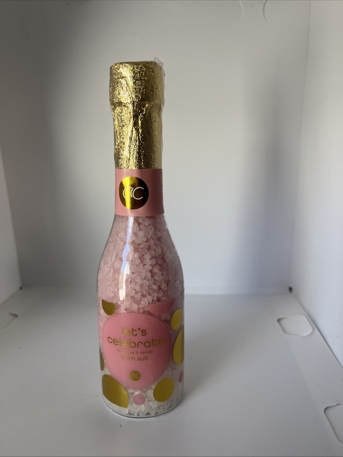 sali da bagno in bottiglia di prosecco spumante Rosa bath salt 130g