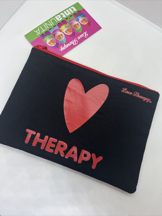 busta piatta tinta unita Love Therapy pochette porta Oggetti borsa 23x16 stoffa