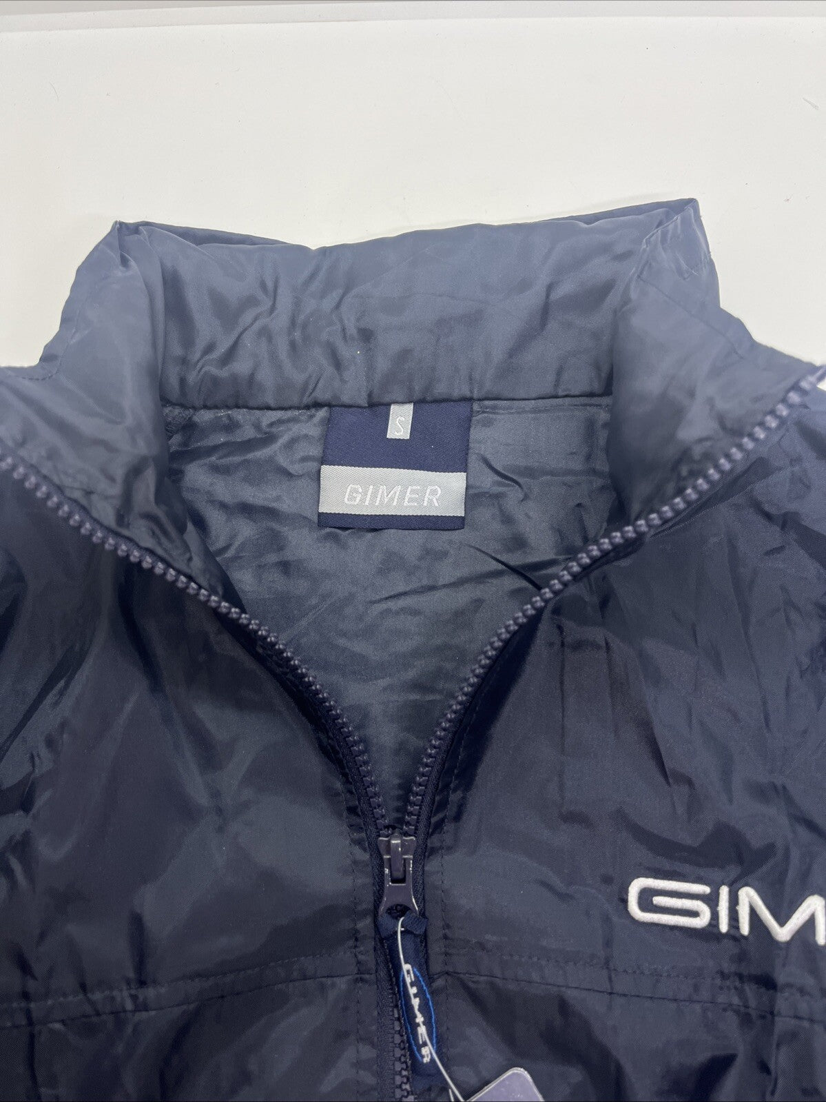 impermeabile pioggia blu navy GIMER Tg S uomo sport zip e tasche