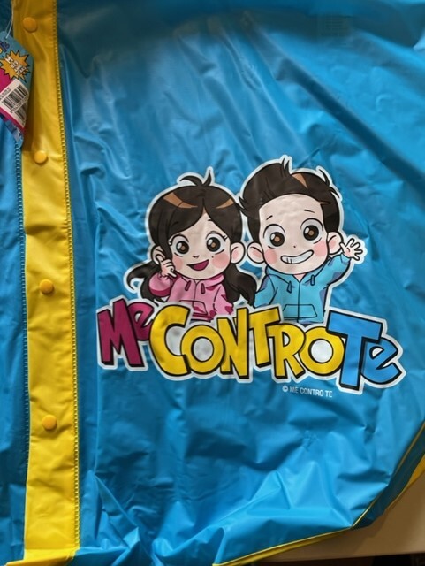 MANTELLINA ANTI PIOGGIA ME CONTRO TE 8/9 ANNI BAMBINA ASILO BLU IMPERMEABILE