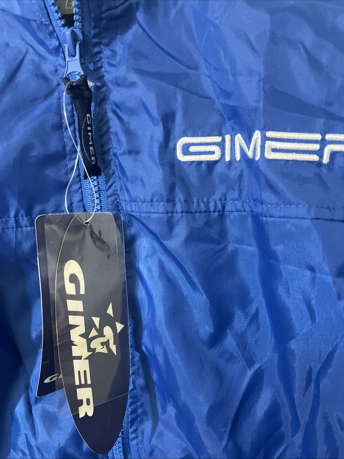 impermeabile blu olimpuco GIMER Tg XxS uomo sport zip e tasche