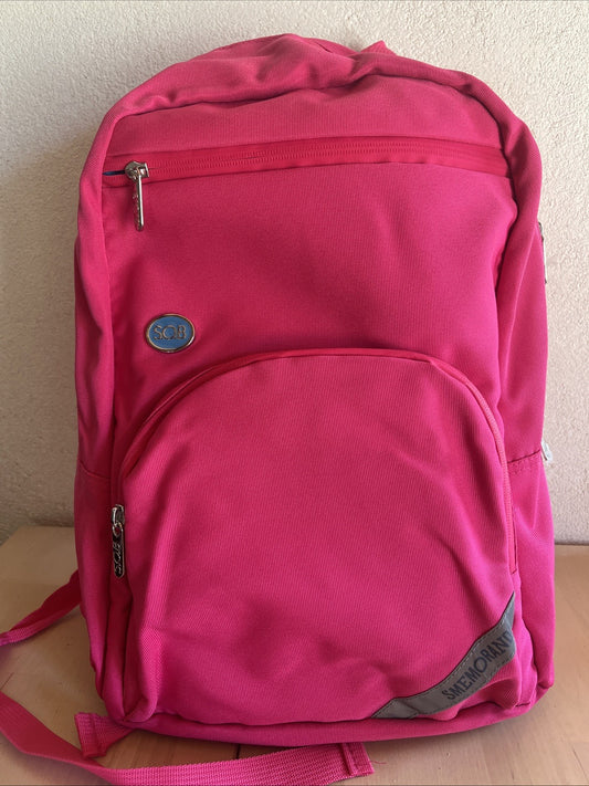 Zaino smemoranda sob con impermeabile anti pioggia rosa acceso fucsia scuola