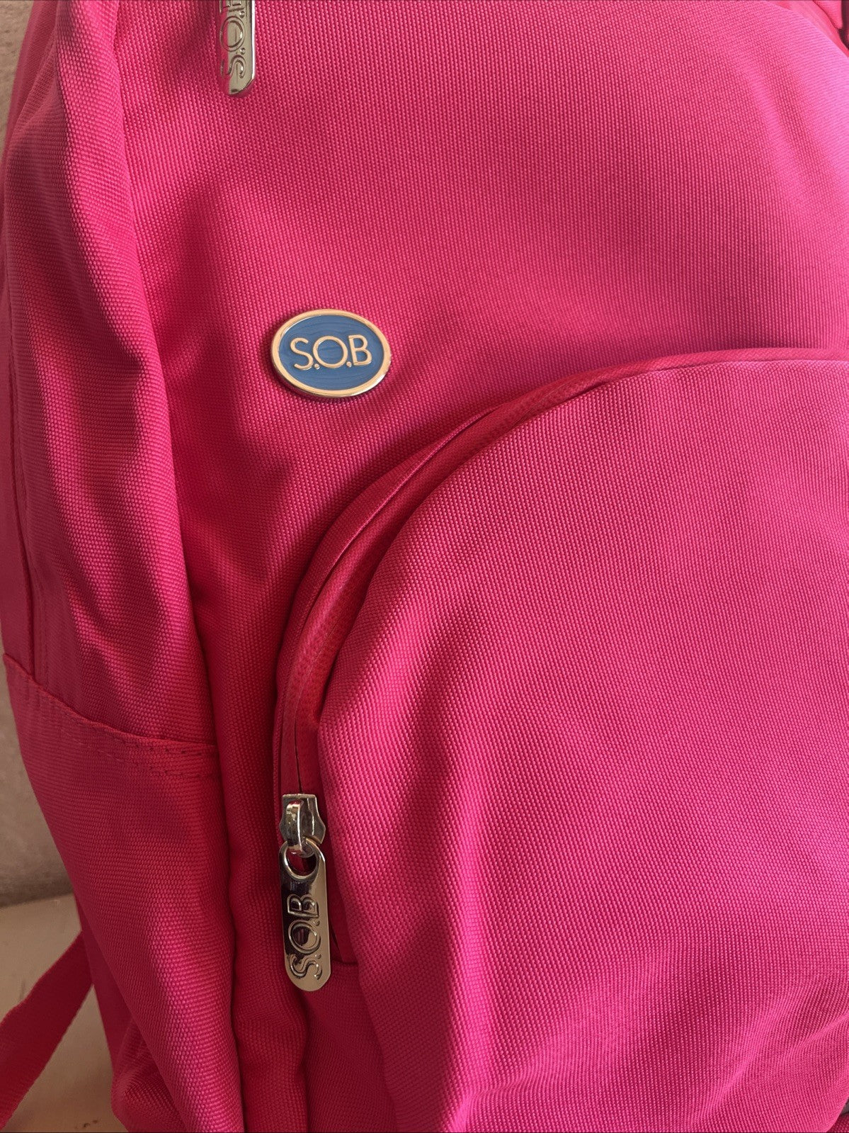 Zaino smemoranda sob con impermeabile anti pioggia rosa acceso fucsia scuola