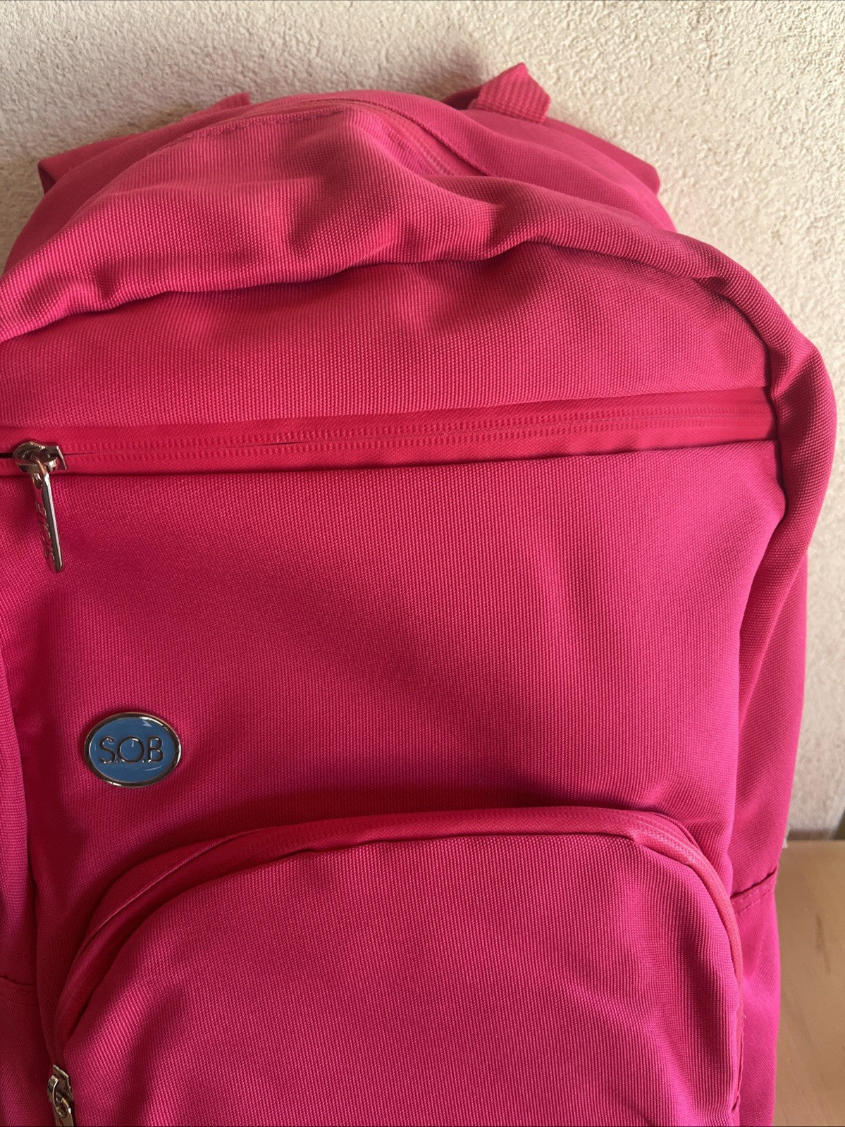 Zaino smemoranda sob con impermeabile anti pioggia rosa acceso fucsia scuola