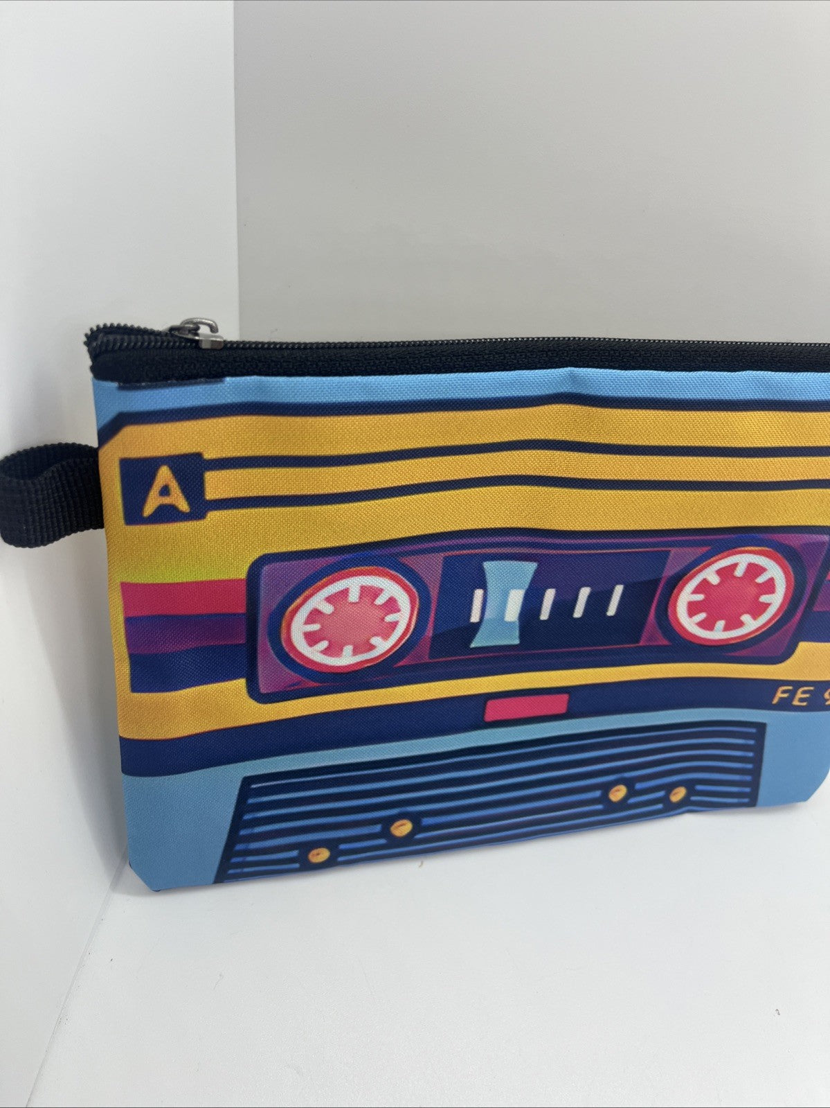 Busta beauty fantasia vintage musicassetta astuccio porta Oggetti borsa 21x15