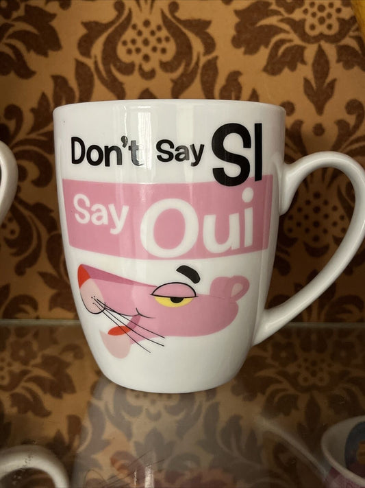 Tazza ceramica pantera Rosa Si Oui colazione the caffe latte