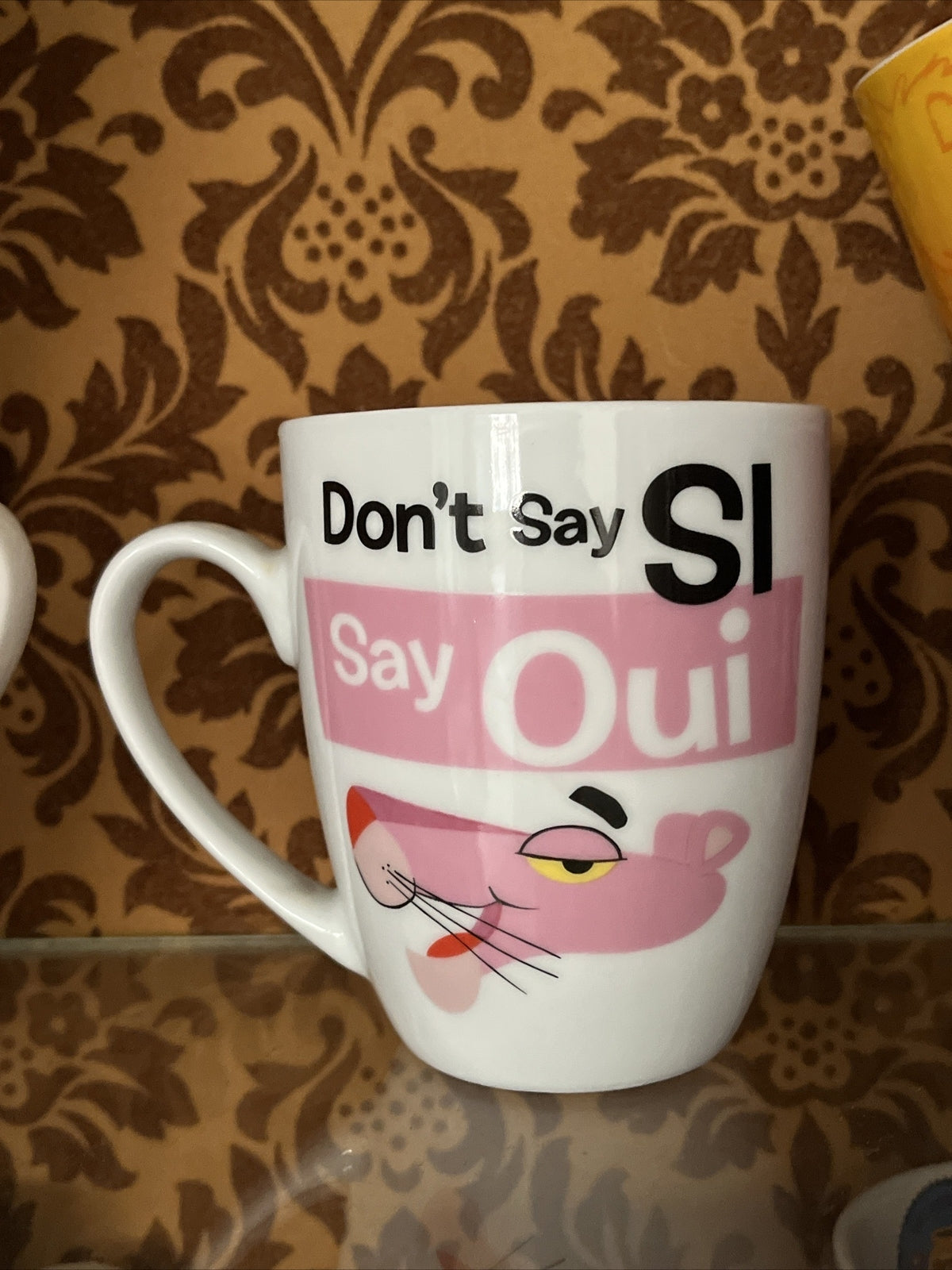 Tazza ceramica pantera Rosa Si Oui colazione the caffe latte