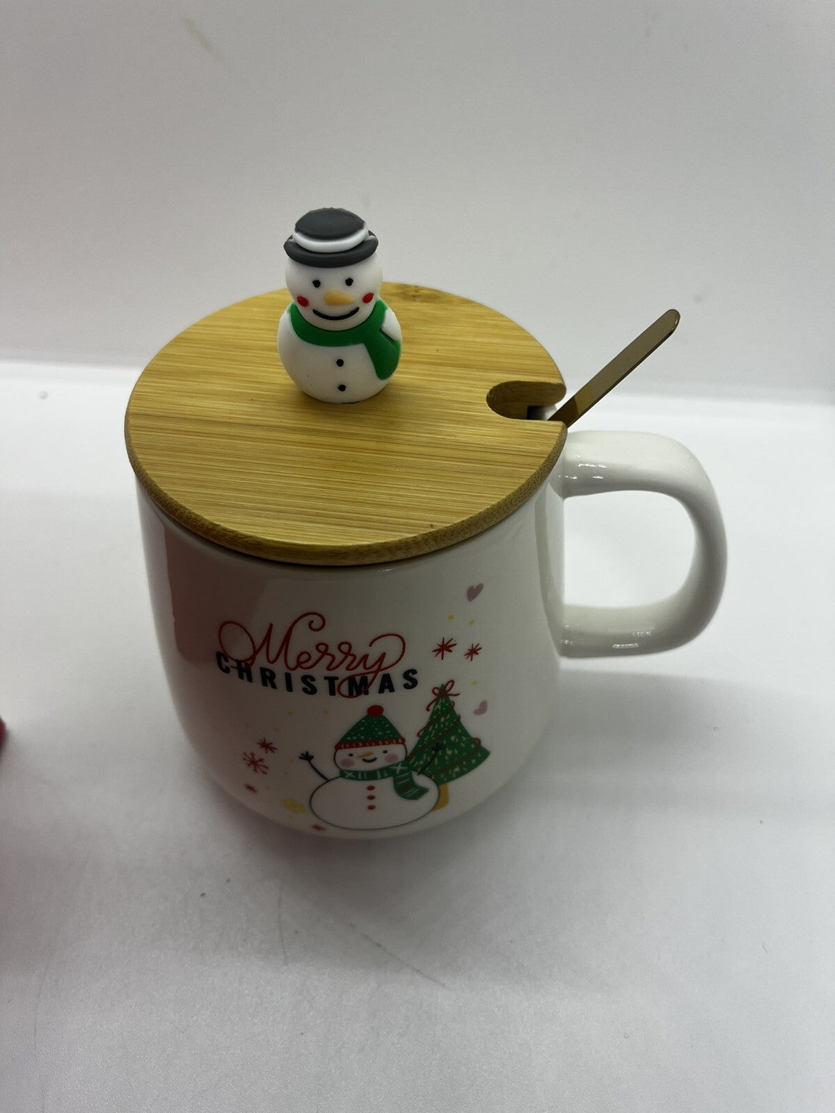 tazza natalizia 400 ml tappo cucchiai pupazzo Natale Christmas confezione regalo