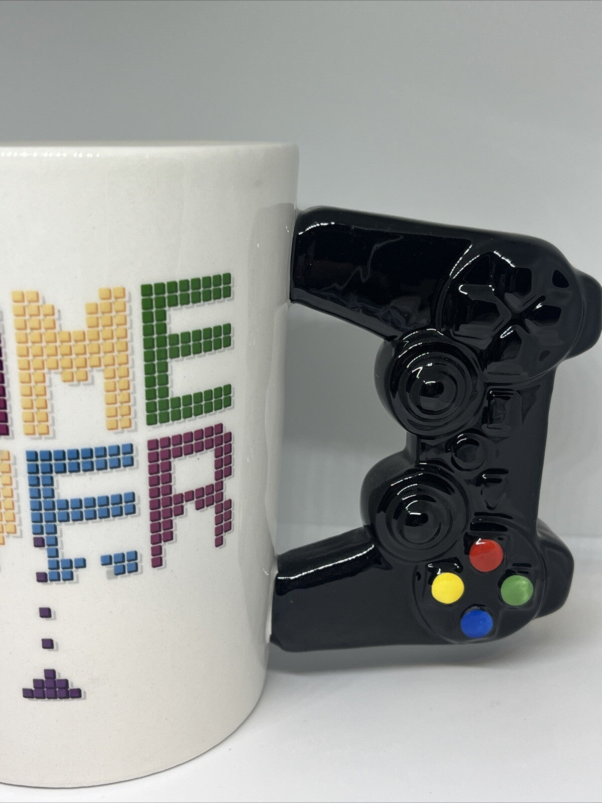 Tazza 3D manico controller play station ceramica mug joystick game over pixel