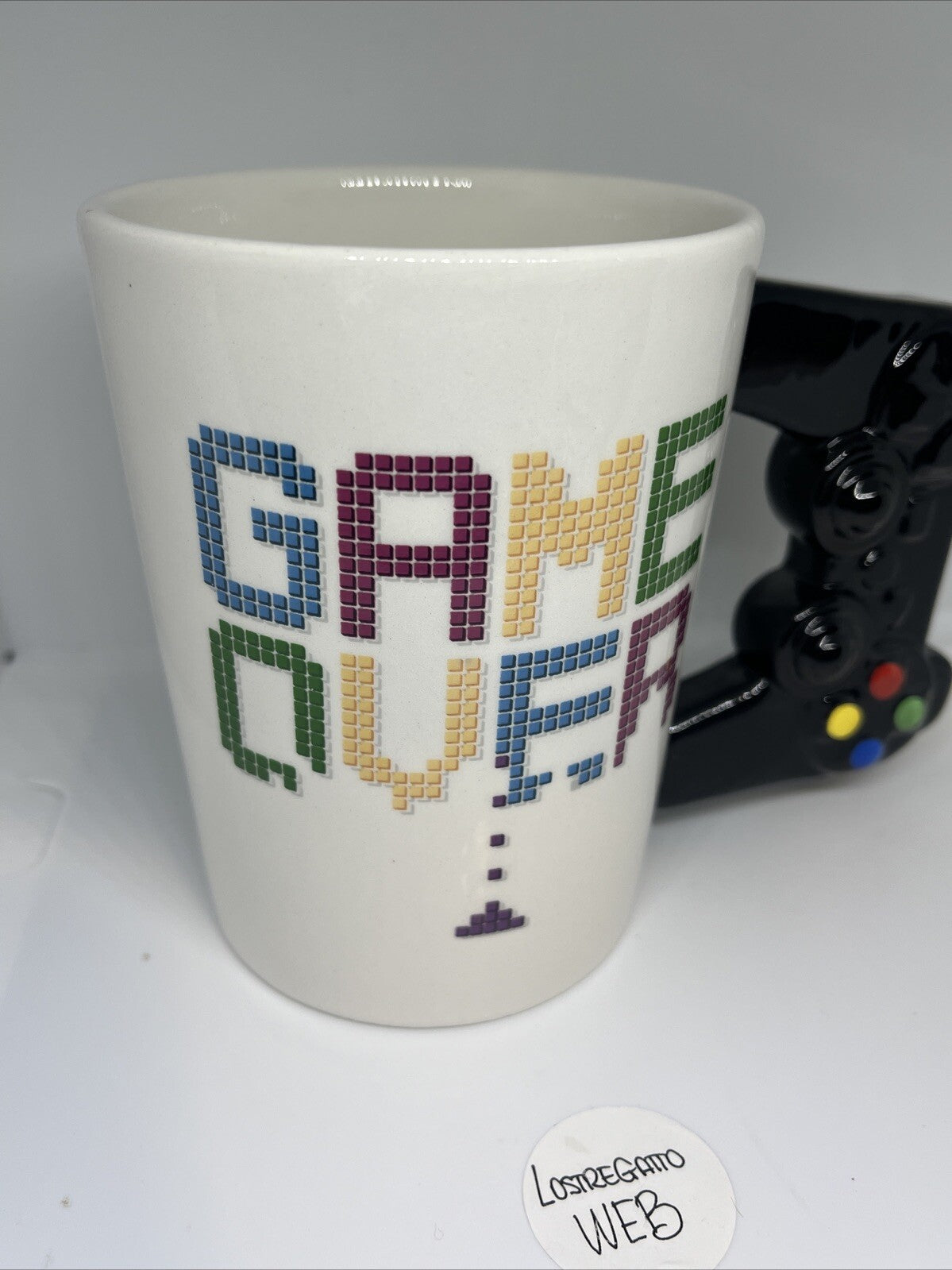 Tazza 3D manico controller play station ceramica mug joystick game over pixel