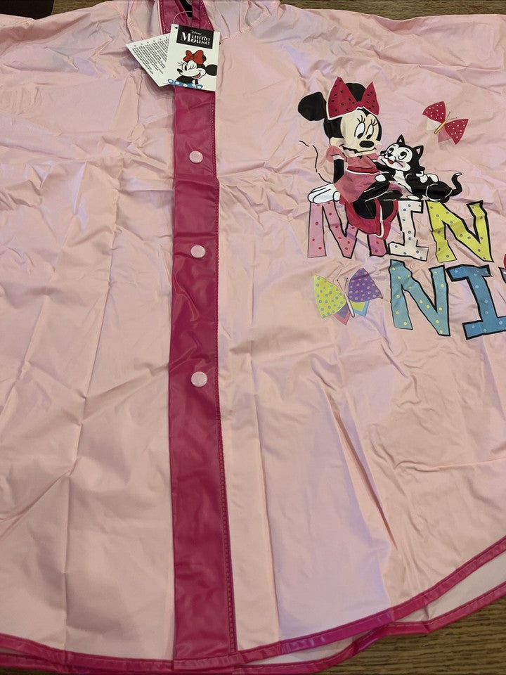 impermeabile mantellina anti pioggia bambina Disney Minnie mouse Tg Unica