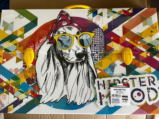 cartellina valigetta scuola disegno arte polionda 56,5x36,5x5,5 manico Giallo