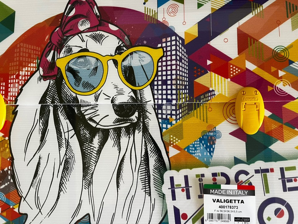 cartellina valigetta scuola disegno arte polionda 56,5x36,5x5,5 manico Giallo