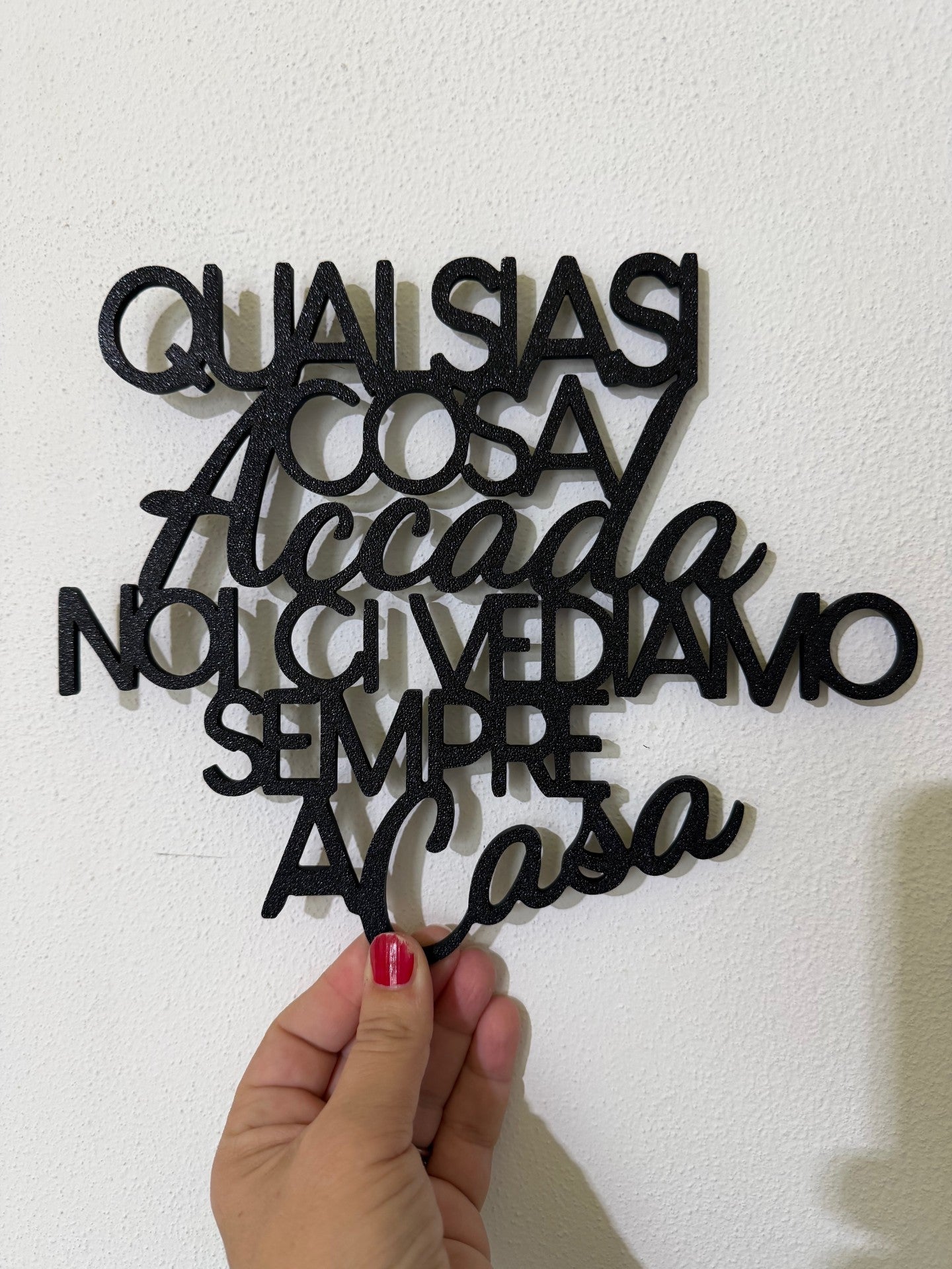 decorazione scritta da appendere "qualsiasi cosa accada noi ci vediamo sempre a casa" home